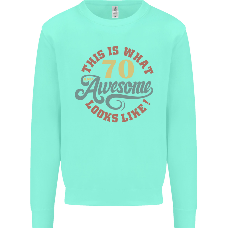 70th Birthday 70 Year Old Awesome Looks Like Mens Sweatshirt Jumper Peppermint