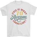 70th Birthday 70 Year Old Awesome Looks Like Mens T-Shirt 100% Cotton White