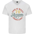 70th Birthday 70 Year Old Awesome Looks Like Mens V-Neck Cotton T-Shirt White