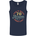 70th Birthday 70 Year Old Awesome Looks Like Mens Vest Tank Top Navy Blue