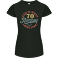 70th Birthday 70 Year Old Awesome Looks Like Womens Petite Cut T-Shirt Black