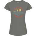 70th Birthday 70 Year Old Awesome Looks Like Womens Petite Cut T-Shirt Charcoal