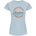 70th Birthday 70 Year Old Awesome Looks Like Womens Petite Cut T-Shirt Light Blue