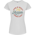 70th Birthday 70 Year Old Awesome Looks Like Womens Petite Cut T-Shirt White