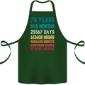 70th Birthday 70 Year Old Cotton Apron 100% Organic Forest Green