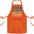 70th Birthday 70 Year Old Cotton Apron 100% Organic Orange