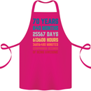70th Birthday 70 Year Old Cotton Apron 100% Organic Pink