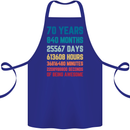 70th Birthday 70 Year Old Cotton Apron 100% Organic Royal Blue