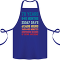 70th Birthday 70 Year Old Cotton Apron 100% Organic Royal Blue