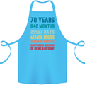 70th Birthday 70 Year Old Cotton Apron 100% Organic Turquoise