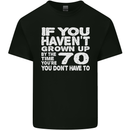 70th Birthday 70 Year Old Don't Grow Up Funny Mens Cotton T-Shirt Tee Top Black