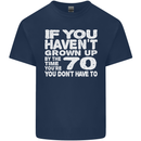 70th Birthday 70 Year Old Don't Grow Up Funny Mens Cotton T-Shirt Tee Top Navy Blue