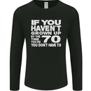 70th Birthday 70 Year Old Don't Grow Up Funny Mens Long Sleeve T-Shirt Black