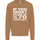 70th Birthday 70 Year Old Don't Grow Up Funny Mens Sweatshirt Jumper Caramel Latte