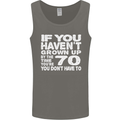 70th Birthday 70 Year Old Don't Grow Up Funny Mens Vest Tank Top Charcoal