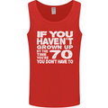 70th Birthday 70 Year Old Don't Grow Up Funny Mens Vest Tank Top Red