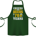 70th Birthday 70 Year Old Funny Alcohol Cotton Apron 100% Organic Forest Green