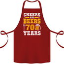 70th Birthday 70 Year Old Funny Alcohol Cotton Apron 100% Organic Maroon