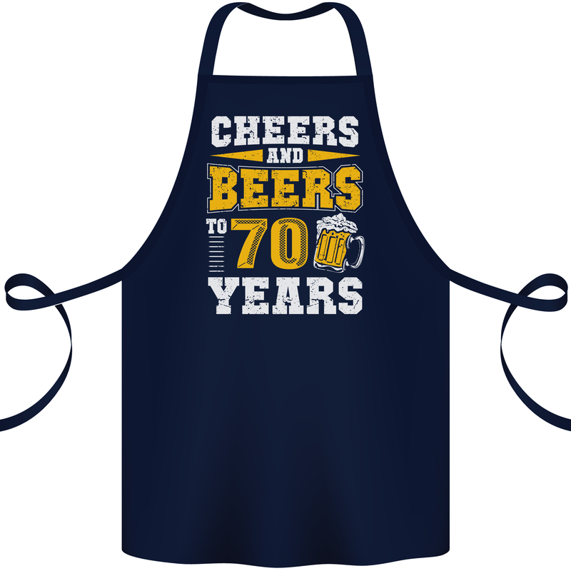 70th Birthday 70 Year Old Funny Alcohol Cotton Apron 100% Organic Navy Blue