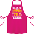 70th Birthday 70 Year Old Funny Alcohol Cotton Apron 100% Organic Pink