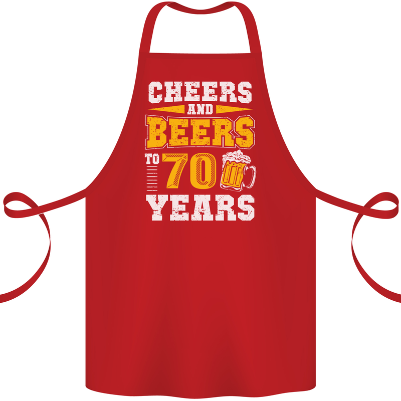 70th Birthday 70 Year Old Funny Alcohol Cotton Apron 100% Organic Red
