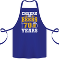 70th Birthday 70 Year Old Funny Alcohol Cotton Apron 100% Organic Royal Blue