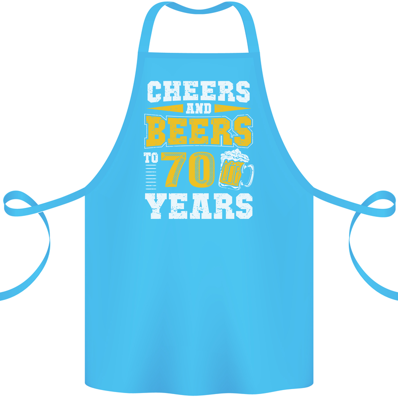 70th Birthday 70 Year Old Funny Alcohol Cotton Apron 100% Organic Turquoise