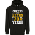 70th Birthday 70 Year Old Funny Alcohol Mens 80% Cotton Hoodie Black