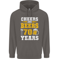 70th Birthday 70 Year Old Funny Alcohol Mens 80% Cotton Hoodie Charcoal
