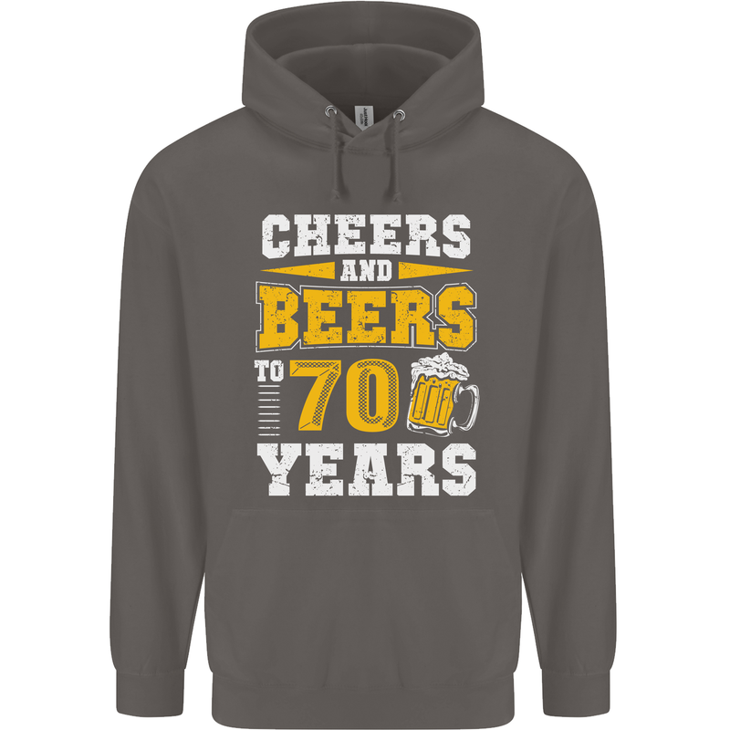 70th Birthday 70 Year Old Funny Alcohol Mens 80% Cotton Hoodie Charcoal