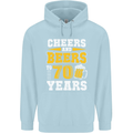 70th Birthday 70 Year Old Funny Alcohol Mens 80% Cotton Hoodie Light Blue