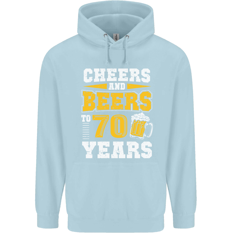 70th Birthday 70 Year Old Funny Alcohol Mens 80% Cotton Hoodie Light Blue