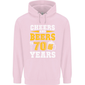 70th Birthday 70 Year Old Funny Alcohol Mens 80% Cotton Hoodie Light Pink