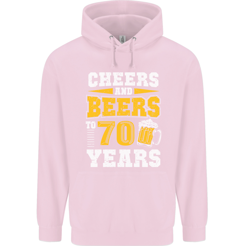 70th Birthday 70 Year Old Funny Alcohol Mens 80% Cotton Hoodie Light Pink