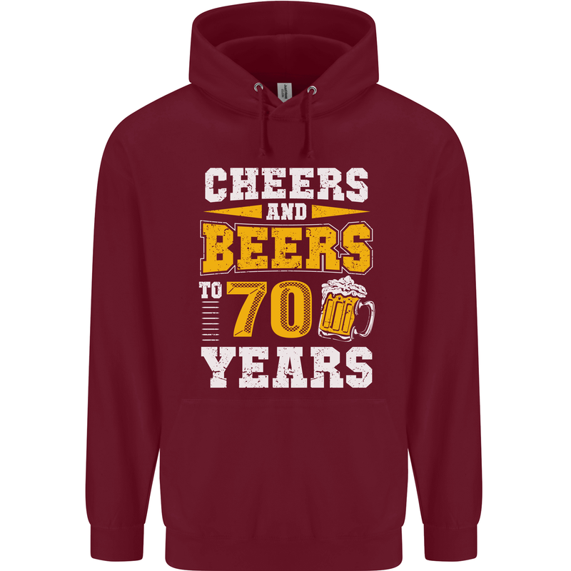 70th Birthday 70 Year Old Funny Alcohol Mens 80% Cotton Hoodie Maroon