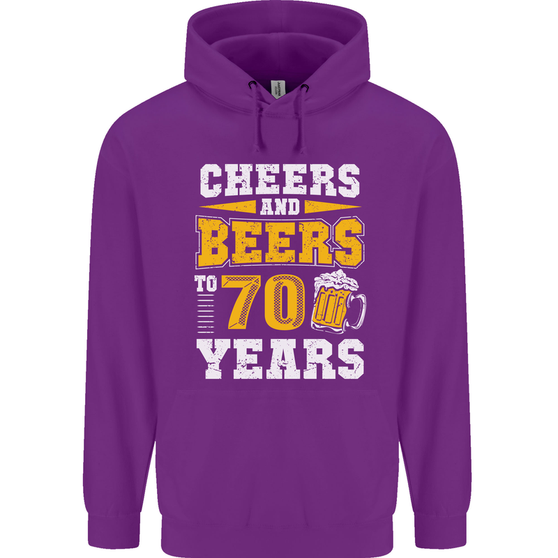 70th Birthday 70 Year Old Funny Alcohol Mens 80% Cotton Hoodie Purple