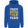 70th Birthday 70 Year Old Funny Alcohol Mens 80% Cotton Hoodie Royal Blue