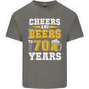 70th Birthday 70 Year Old Funny Alcohol Mens Cotton T-Shirt Tee Top Charcoal