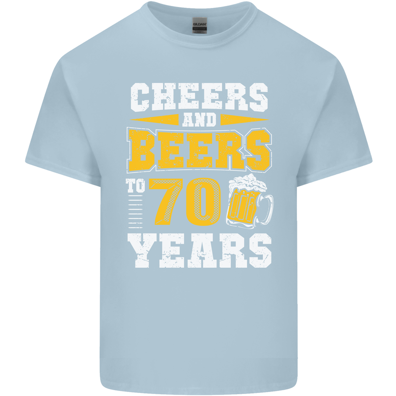 70th Birthday 70 Year Old Funny Alcohol Mens Cotton T-Shirt Tee Top Light Blue