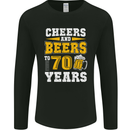 70th Birthday 70 Year Old Funny Alcohol Mens Long Sleeve T-Shirt Black