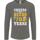70th Birthday 70 Year Old Funny Alcohol Mens Long Sleeve T-Shirt Charcoal