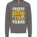 70th Birthday 70 Year Old Funny Alcohol Mens Sweatshirt Jumper Charcoal
