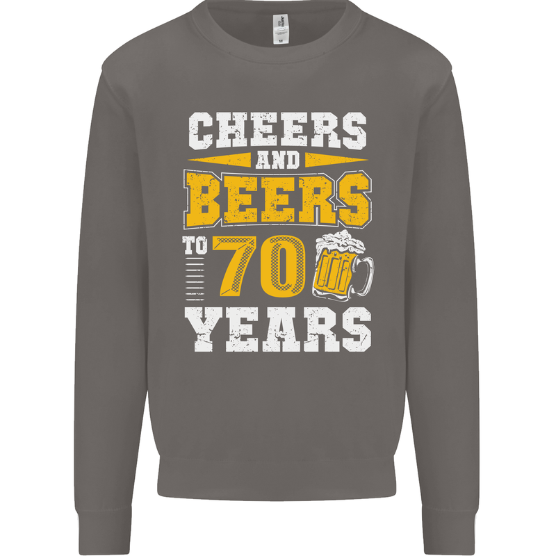 70th Birthday 70 Year Old Funny Alcohol Mens Sweatshirt Jumper Charcoal