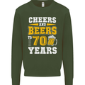 70th Birthday 70 Year Old Funny Alcohol Mens Sweatshirt Jumper Forest Green