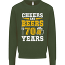 70th Birthday 70 Year Old Funny Alcohol Mens Sweatshirt Jumper Forest Green