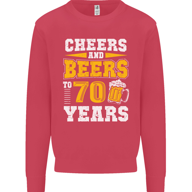 70th Birthday 70 Year Old Funny Alcohol Mens Sweatshirt Jumper Heliconia