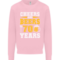 70th Birthday 70 Year Old Funny Alcohol Mens Sweatshirt Jumper Light Pink