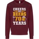 70th Birthday 70 Year Old Funny Alcohol Mens Sweatshirt Jumper Maroon