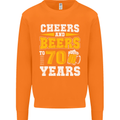 70th Birthday 70 Year Old Funny Alcohol Mens Sweatshirt Jumper Orange