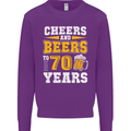 70th Birthday 70 Year Old Funny Alcohol Mens Sweatshirt Jumper Purple
